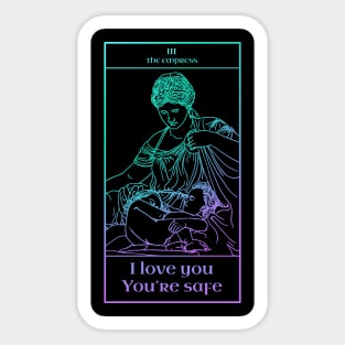 mother tarot card gift inspired by Greek goddess Leto with parenting quote Sticker